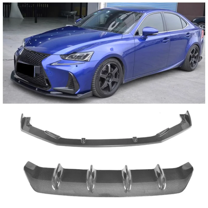 For Lexus Is250 Is300 Is350 2017 2018 2019 2020 High Quality Carbon Fiber Bumper Front Lip Rear Diffuser Spoiler Body Kit