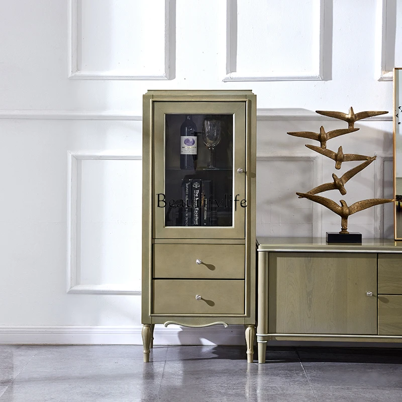 

Light luxury vertical cabinet all solid wood American rack locker