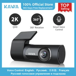 KAWA Dash Camera para Carros D6 1440P 2K Dash Cam DVR Gravador de Vídeo Controle de Voz 24H Estacionamento WiFi APP Monitor WDR Dashcam