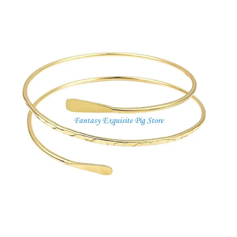 Pack 7 pulseras ajustables para parte superior del brazo para mujer, accesorios en tono dorado