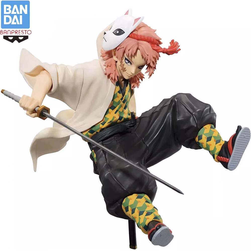 In Stock BANDAI Banpresto Vibration Stars Demon Slayer Sabito 14cm Doll Original Collectible Anime Figure Model Toy Gift