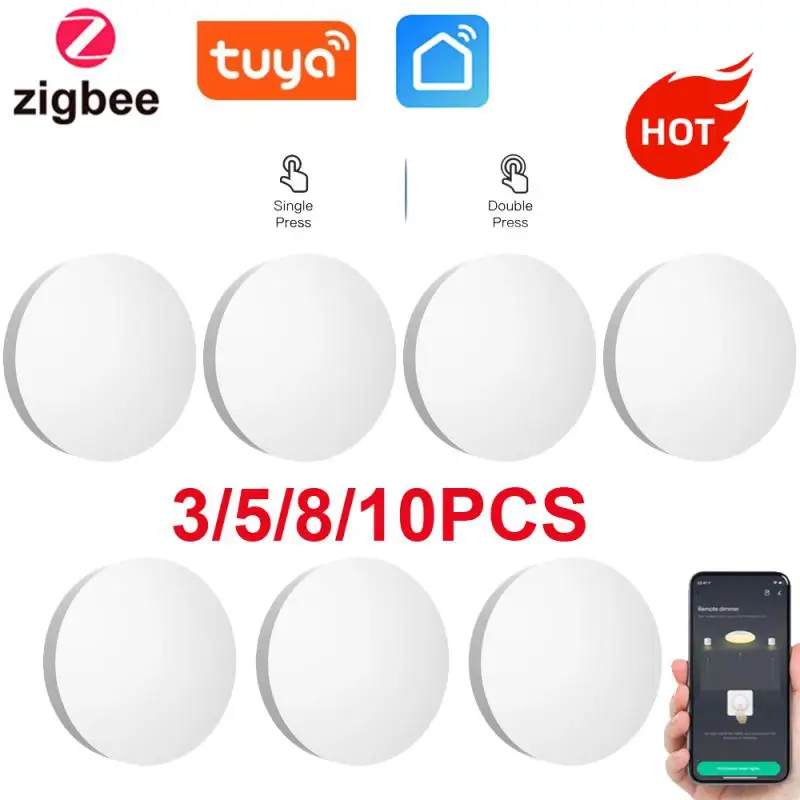 Tuya ZigBee Button Scene Switch Multi-scene Linkage Smart Switch Battery Powered Automation Work With Smart Life Zigbee Devices