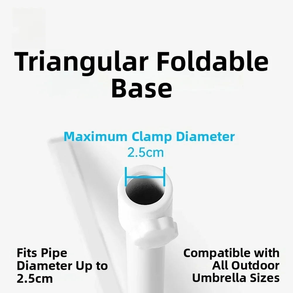 Stable Folding Tripod Stand for Outdoor For Sun Shade Umbrellas with Triangular Iron Structure and Quick Setup Capability