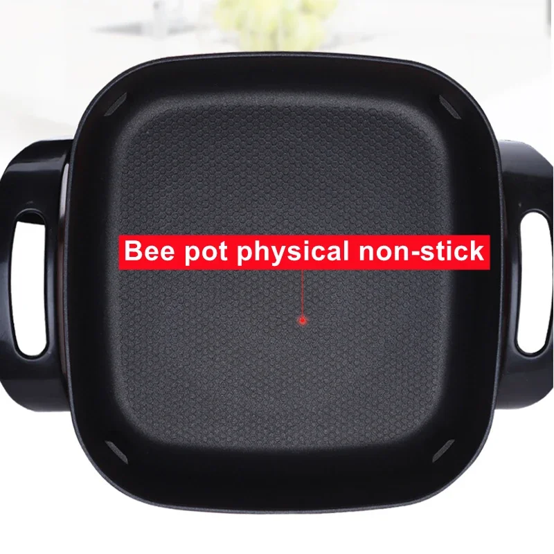 1400W Electric Hot Pot Soup Pots 6L Stainless Steel Non Stick Smokeless Multifunction Cooking Wok Home Kitchen Cookware