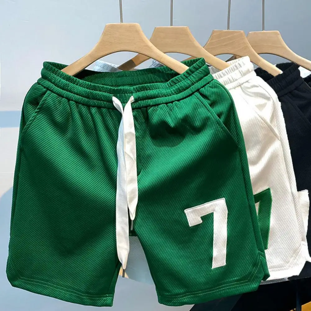 Men Basketball Shorts Men's Gym Shorts with Drawstring Elastic Waist Number Print Design Breathable Fabric for Fitness Jogging