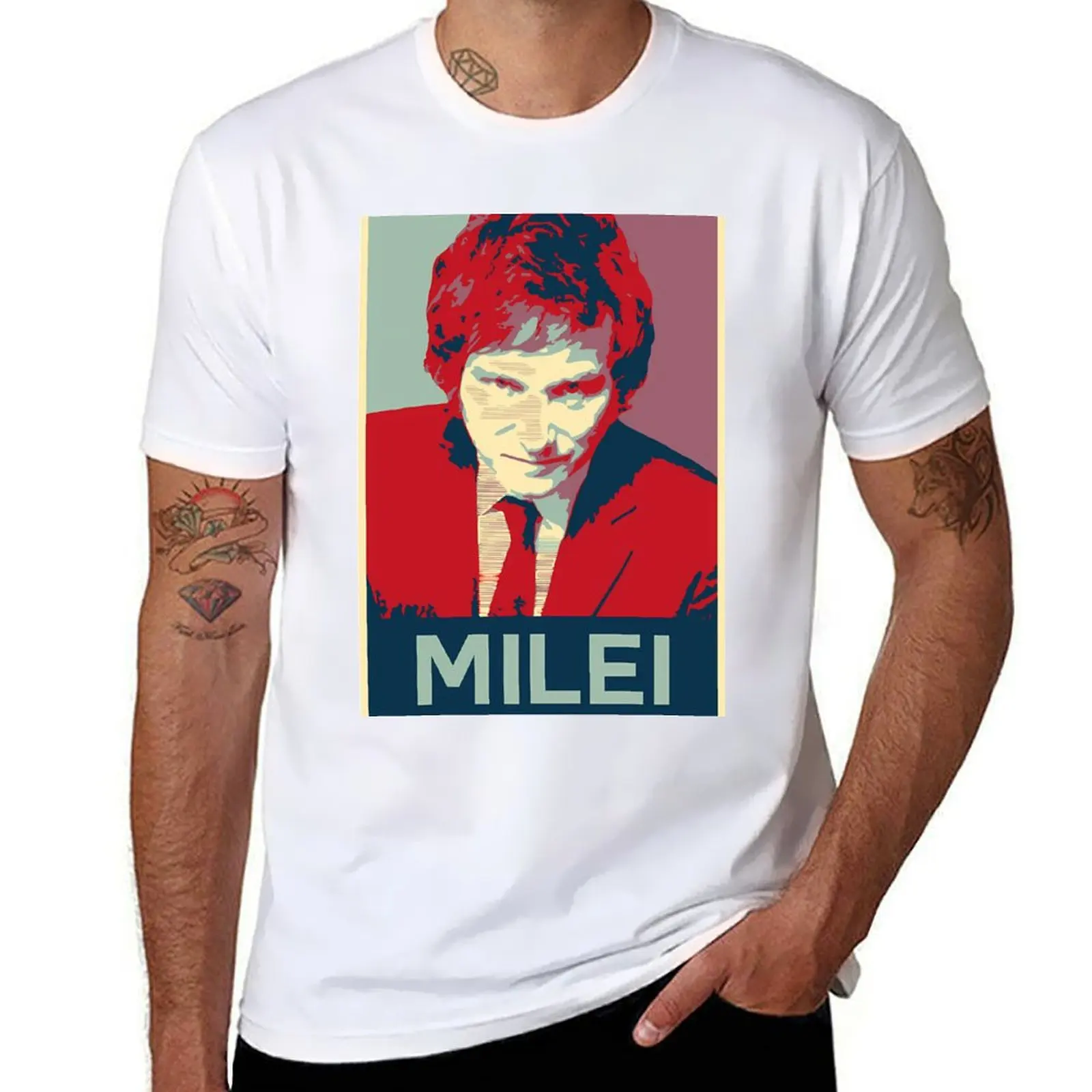 

Design Javier Milei T-Shirt Big and Tall Solid Color T-Shirt
