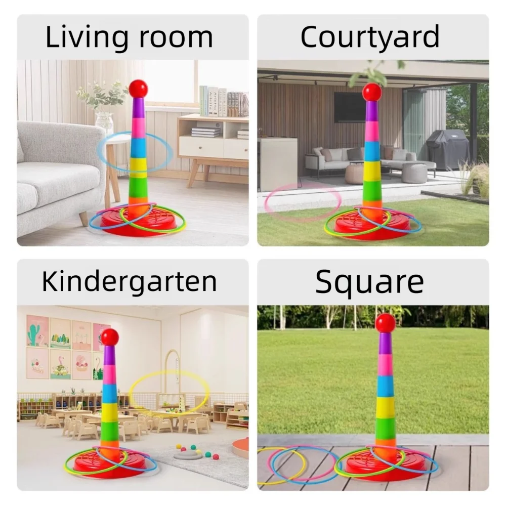 Nuevo juego interactivo de círculo de lanzamiento, educación temprana, virola colorida, juguetes apilados, capas de apilamiento, aro, juguetes para lanzar, regalos