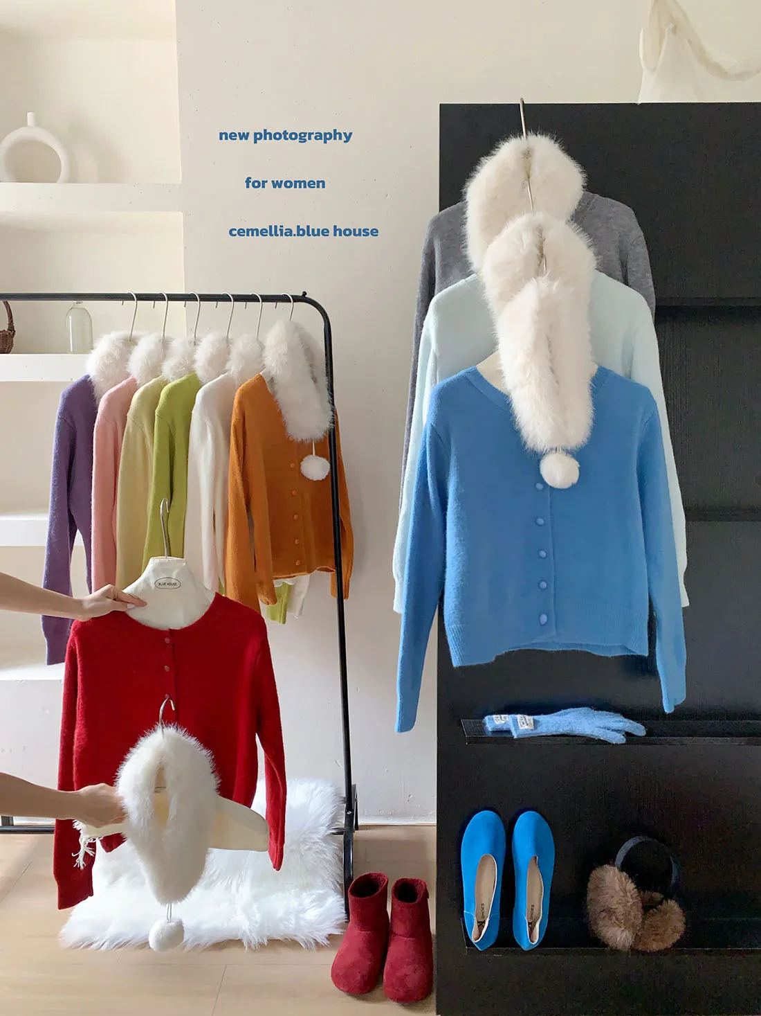 

Ретро-минималистичный женский вязаный свитер-пальто с большим меховым воротником, мягкая уютная зимняя верхняя одежда в универсальном корейско-японском стиле