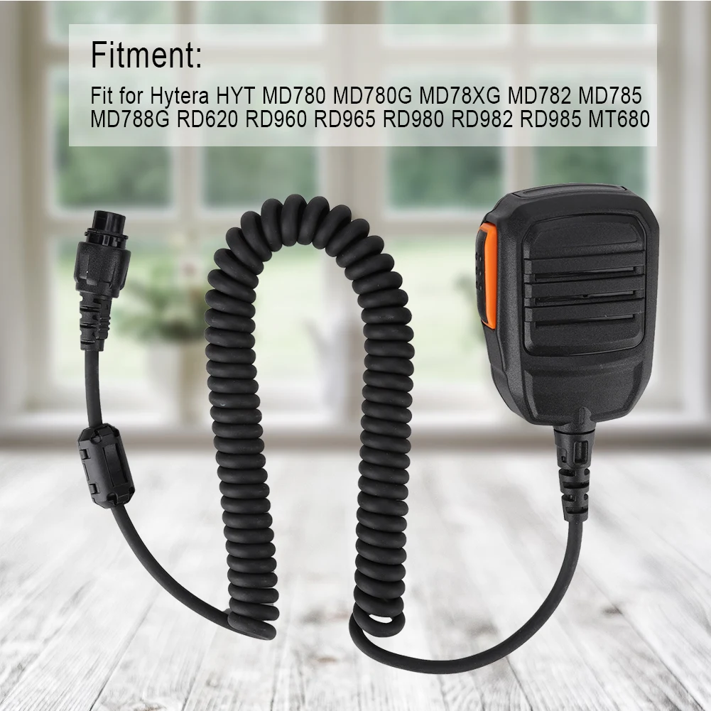 Speaker Microphone for Hytera Speaker Microphone 10 PIN Car Radio Speaker Microphone Fit for Hytera HYT Walkie Talkie MD780