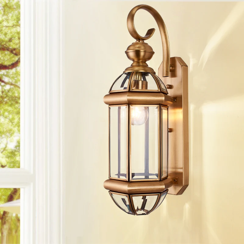 BERTH Modern Wall Lamps Light Outdoor Waterproof Sconce Contemporary Brass Copper for Home  Balcony Courtyard  Corridor