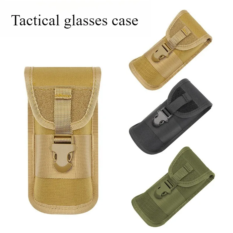 

Тактический чехол для очков MOLLE — держатель для солнцезащитных очков EDC с креплением на пояс, чехол для очков для охоты и пешего туризма с карабином