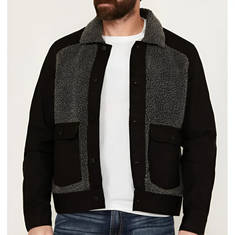 Ropa masculina transfronterizaNordic Chaqueta preferida de lana de cordero gruesa de otoño e invierno para hombre