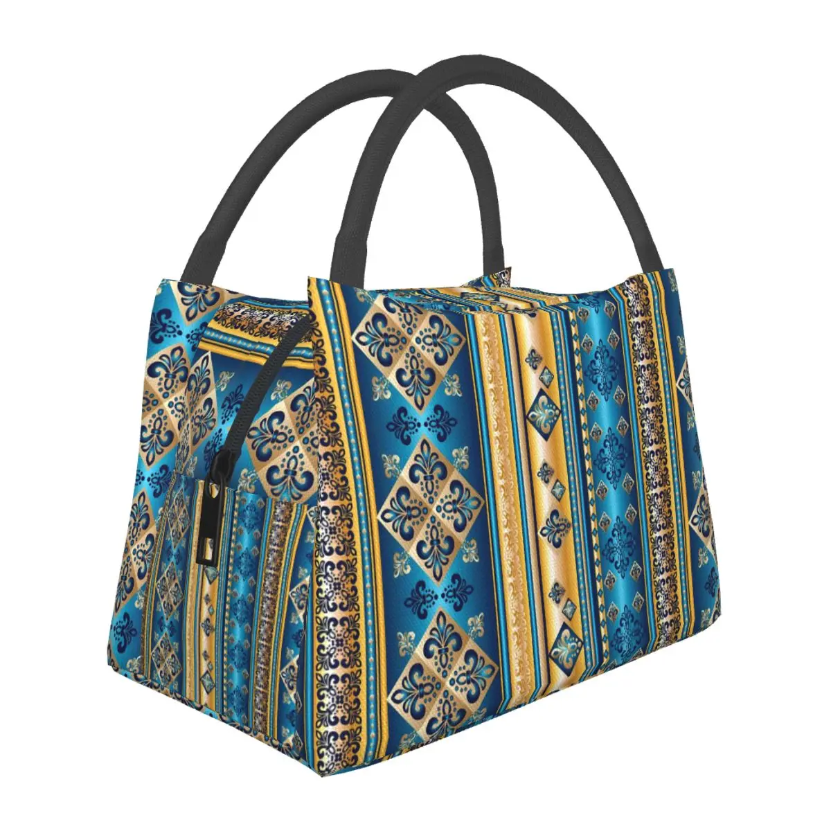 African Ethnic Lunch Bag Patchwork Print Outdoor Picnic Lunch Box For Adult Graphic Design Tote Food Bags Oxford Cooler Bag