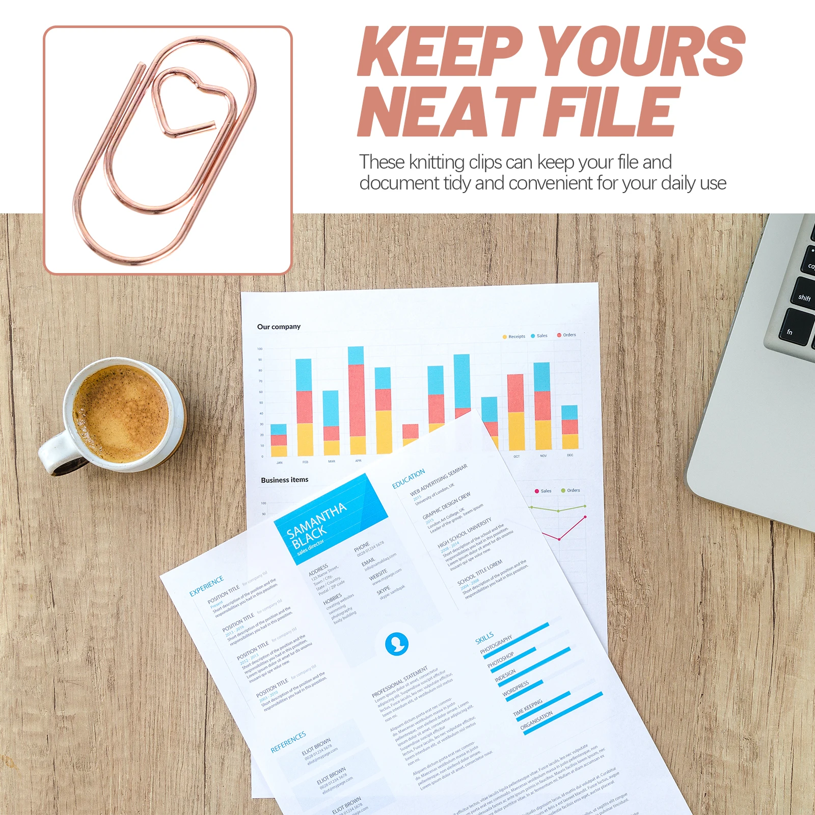 

100pcs Metal Mini Paper Clips Small Office File Craft Rose Gold Decorative Creative Shaped Novelty Storage ganization