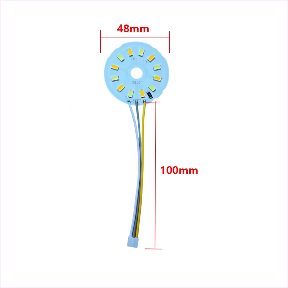 3Colors LED Panel 6W 48MM Dimming Controller With Touch ON/OFF Switch Charging Port Type-C And Remote Control With CR2025 Batter