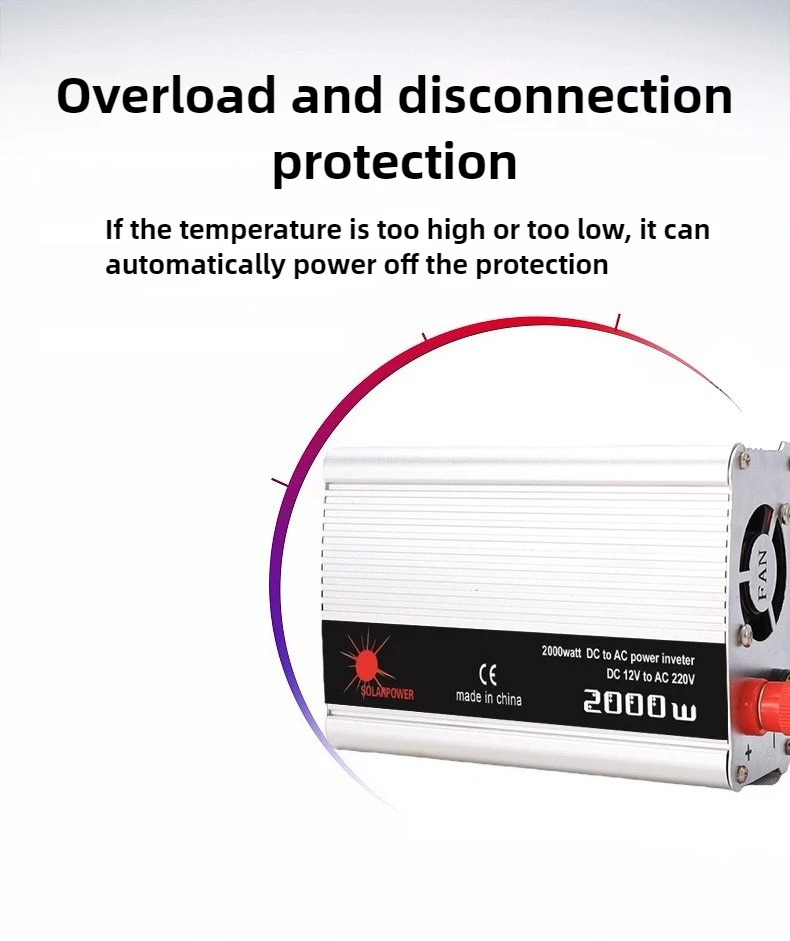 2000 ワット 1000 ワット 500 ワット電源インバーター 12 V から AC 220 V 車載高周波車の電源インバーターアダプターユニバーサルソケット充電器