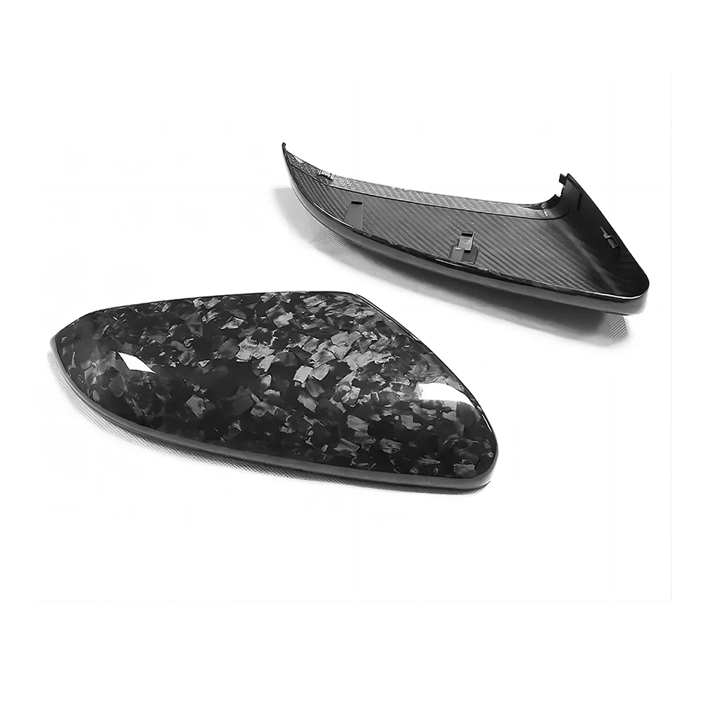 Replacement Rearview Side Mirror Covers Cap For 17-21 Honda Civic FC1 10th Gen Dry Forged Carbon Fiber Casing Shell