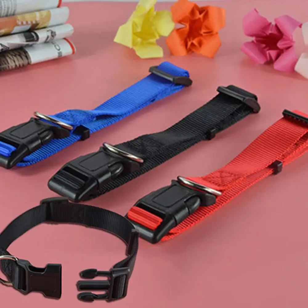 Adjustable Dog Puppy Cat Pet Safety Nylon Necklace Breakaway Quick Release Buckle Neck Collar Dog Supplies