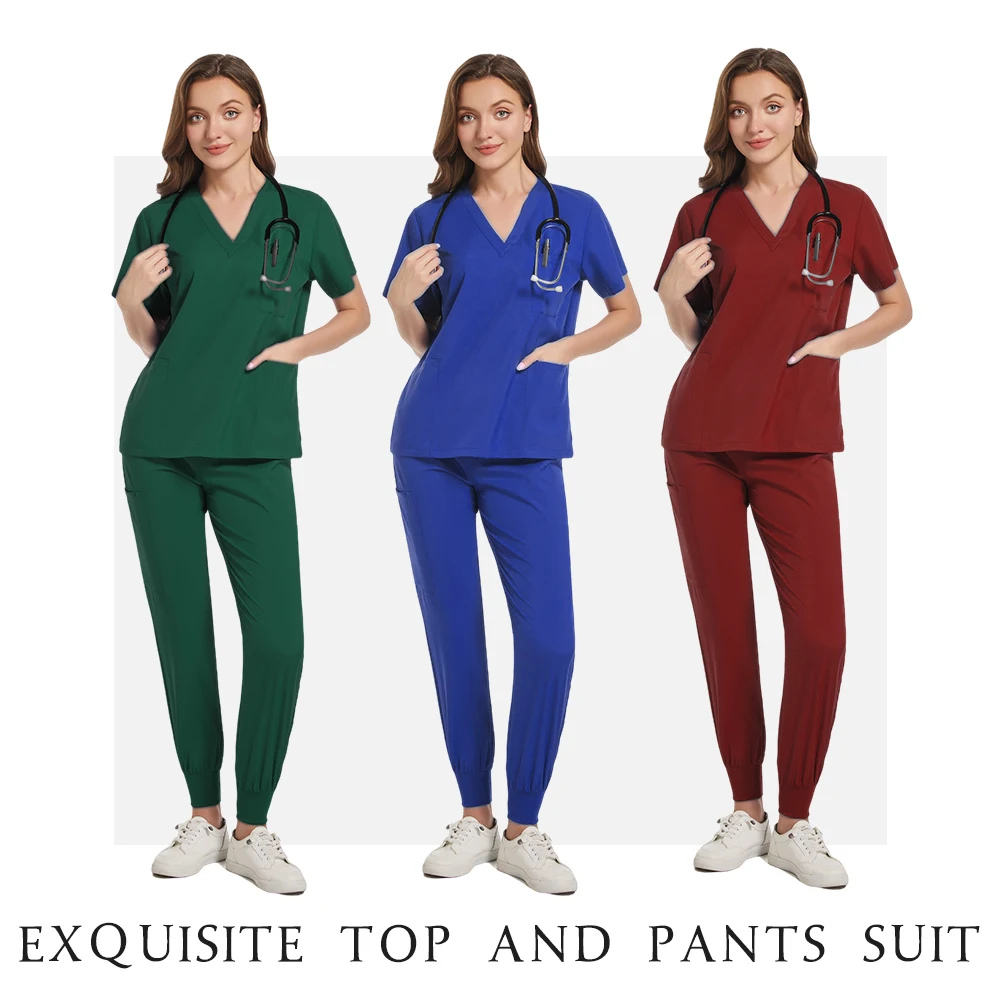 

Medical Multicolor Scrubs Uniform Women Scrub Sets Nursing Accessories Hospital Surgery Gowns Dental Clinic Salon Workwear