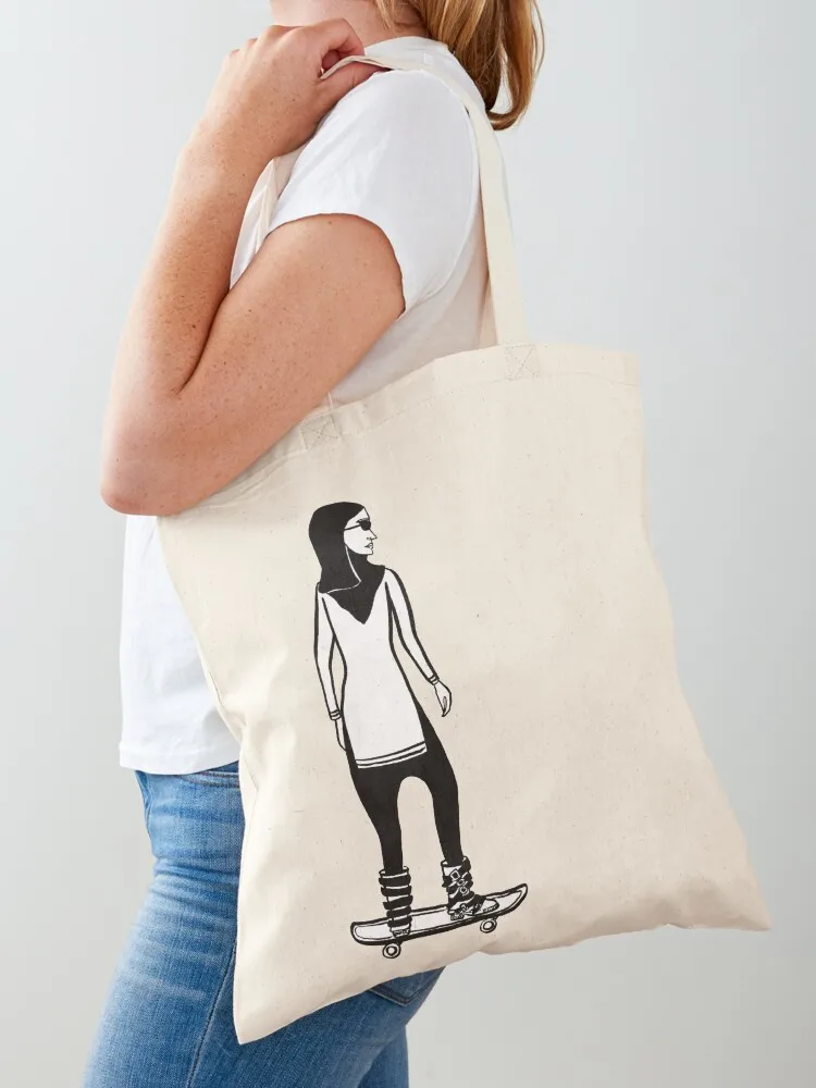 Hijabi Skateboarder Tote Bag Cloth bag Big bag Eco hand ladies Canvas Tote