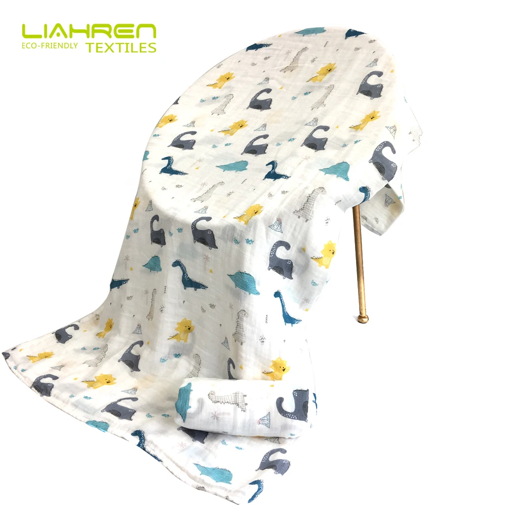 Wholesale Soft Baby Cotton Muslin Swaddle Blankets Woven Square Plain Printed bamboo cotton Muslin Swaddle Blanket