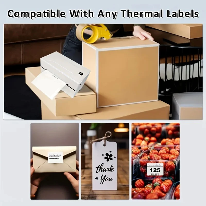 Portable Thermal Printer D100 Black Bluetooth HD Printer 4X6inch Shipping Printing Compatible With iPhone Android Mac Window