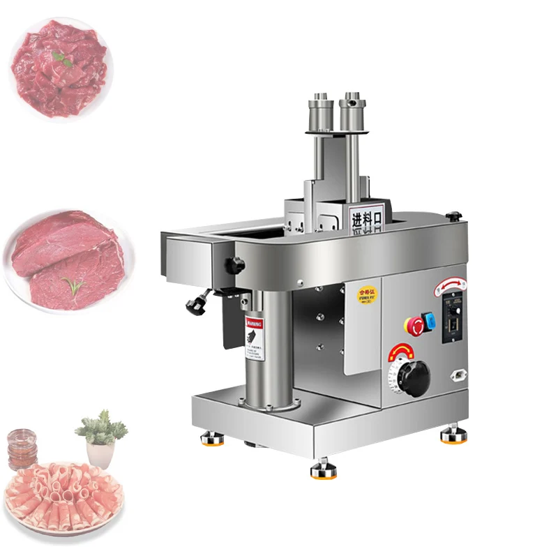 Small Meat Cutting Machine Fillet Bacon Meat Slicer Fully Automatic Beef Mutton Meat Cutting Machine