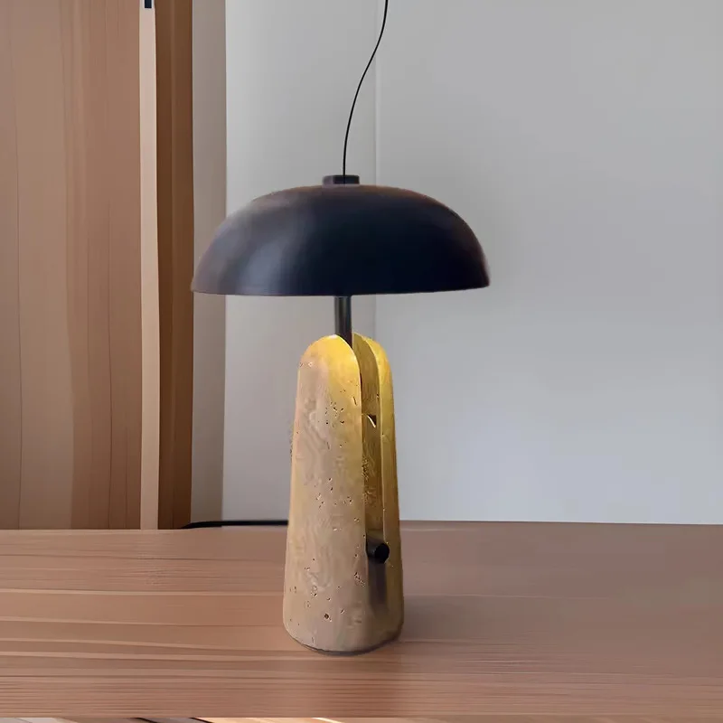 모던 심플 대리석 테이블 램프 거실 아트 침실 침대 옆 트래버틴 테이블 램프