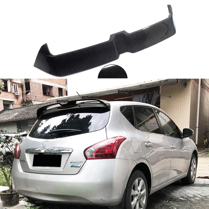 For Nissan Versa  Car Rear Lip Spoiler Trim Black Carbon Tail Trunk Wing  2011 2012 2013 2014 2015 Luggage Compartment Tail