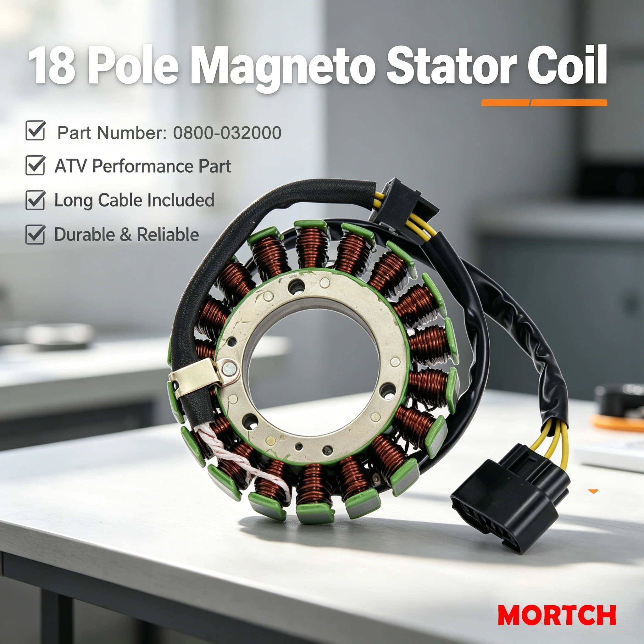 18 Pole High Power EPS Stator Coil Long Cable 0800-032000 Fit CFMOTO CF800UTR Z8 UForce 1000 ZForce 1000 800cc ATV Engine Parts