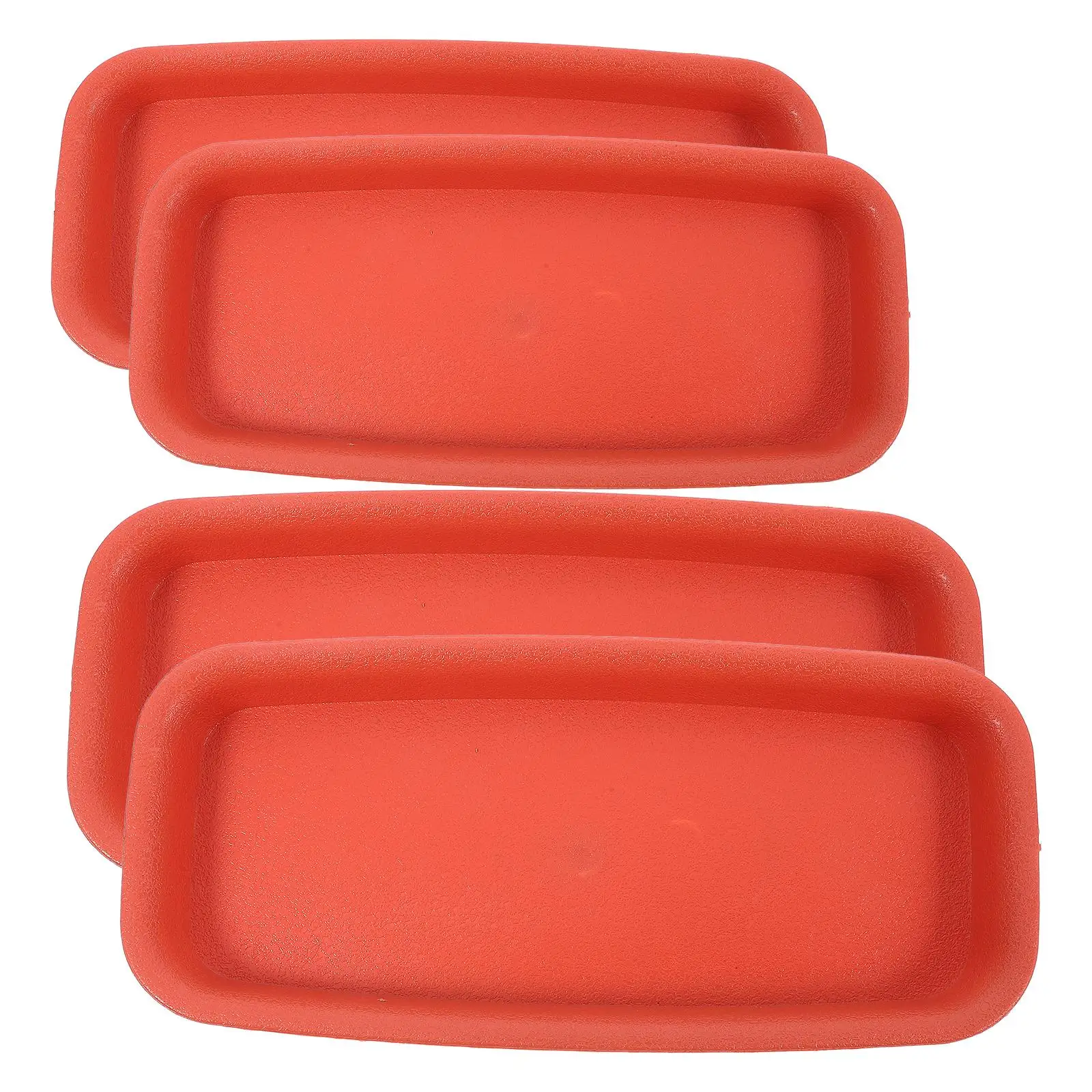 

4 Pcs Plant Trays Rectangle Waterproof Drip Saucer Long Plastic Growing Flower Pot Stand Leak Proof Home Decor