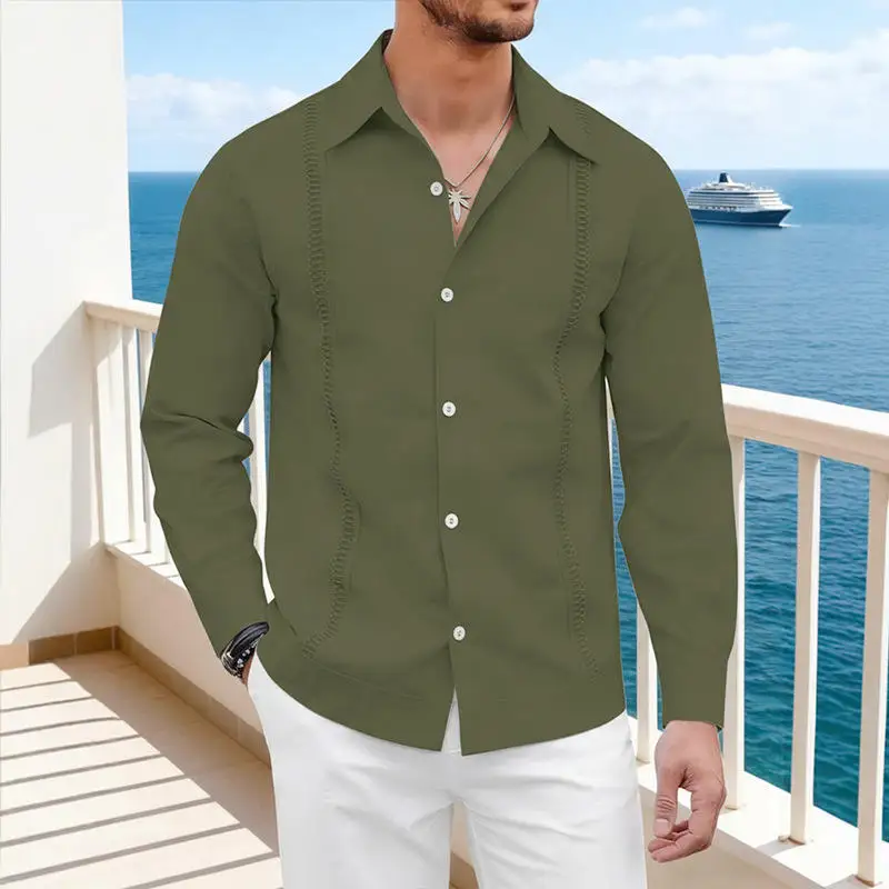 

New 2026 Men's Casual Long Sleeve Stand Collar Knitted Cardigan Pure Color Spring Fashion Youth Leisure Shirt Ordinary Fit