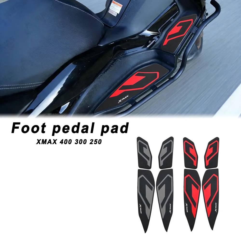 For XMAX 400 XMAX 300 X-MAX 250 2019-2025 Motorcycle Footrest Non slip foot pedal pad Waterproof Pad Rubber Sticker