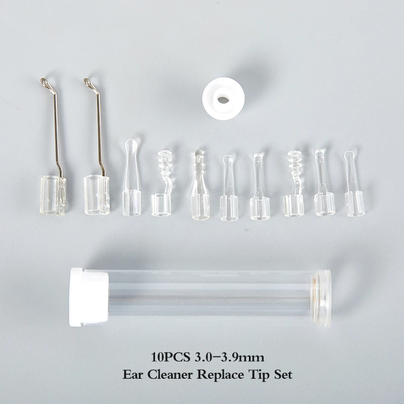 10Pcs/Set Ear Cleaner Replacement Tips 3.0-3.9 Mm Universal Outer Diameter Ear Cleaner Replacement Tips Ear Spoon With Box