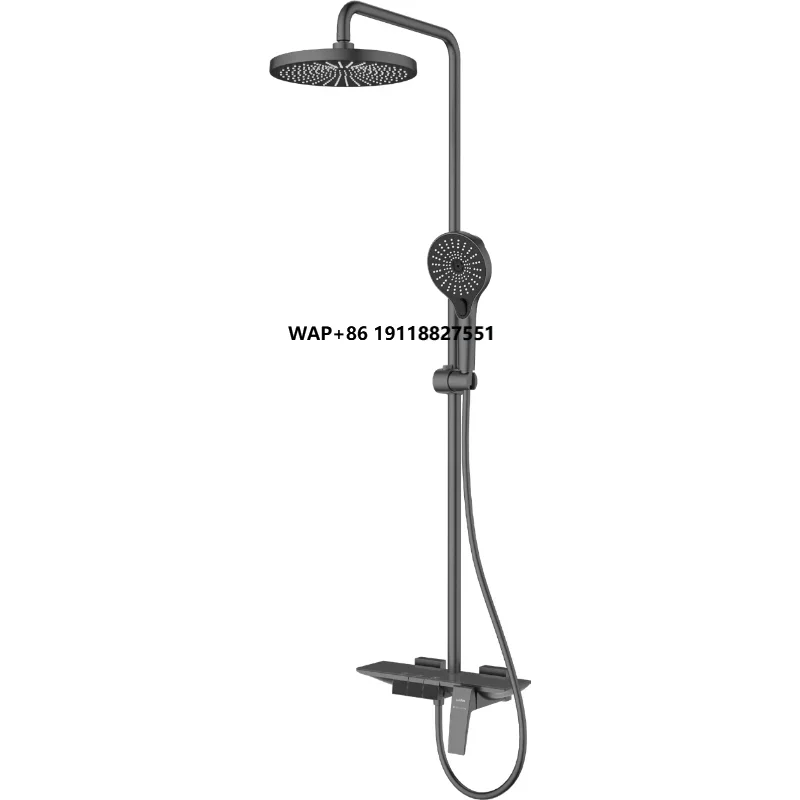 Single-Handle Wall-Mounted 3-Function Storage Shower 10-Inch Top Spray Chrome Brushed Finish Rain Multi-Hole Hotel Use Apartment