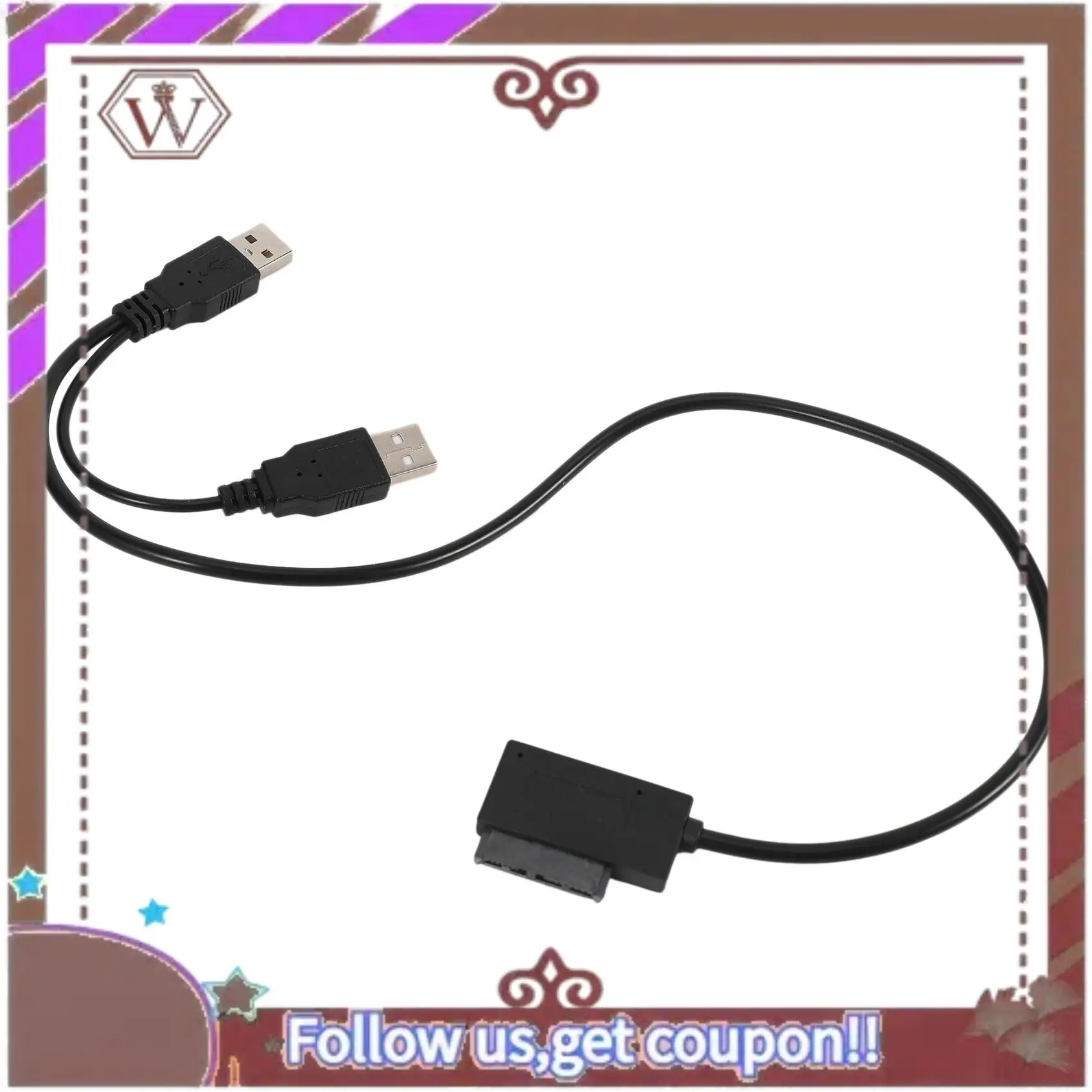 Latest 2X Slim SATA Cable USB 2.0 To 7+6 External Power For Laptop SATA Adapter Converter Support Window Xp/7/8/10 Mac OS EM88