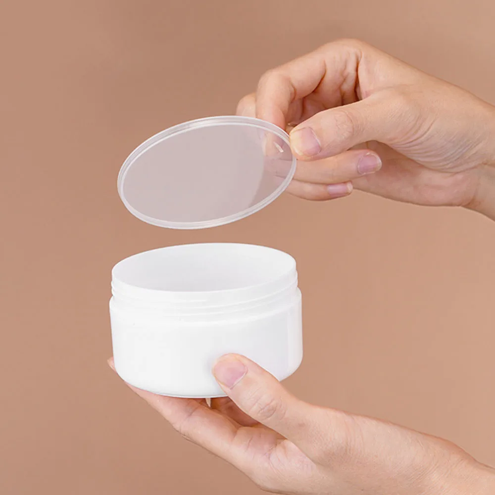 50pcs 10g 20g 30g 50g 100g Cosmetic Jars with Lids Plastic Cream Travel Container Empty White Makeup Bottle Pot 150g 200g 250g