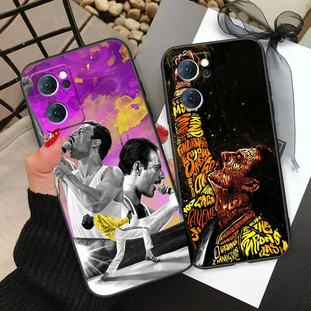 Queen Freddie Mercury Phone Case For OPPO Reno 10 8 8T 7 7Z 6 5 5F 4 FIND X5 X3 X2 Pro Plus Lite 4G 5G Black Soft Silicone Cover