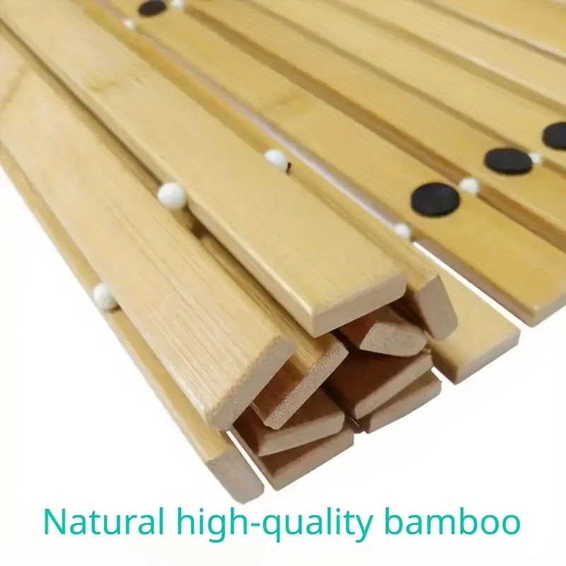 1pc Bathroom Bamboo Non-slip Mat, Foldable Indoor And Outdoor Floor Mat, Bamboo Draining Shower Mat, Waterproof & Protective Bat