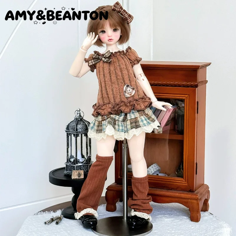 Original Design 1/4 BJD Outfit Large 1/4 Regular 1/4 Daily Casual Top Skirts Leg Warmer Set Autumn New Ball Jointed Doll Clothes
