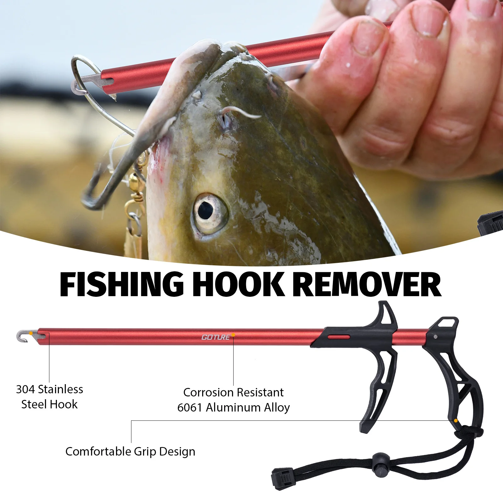Goture Kit de pesca – Alicates, pinza, desanzuelador y tijeras - imagen 2