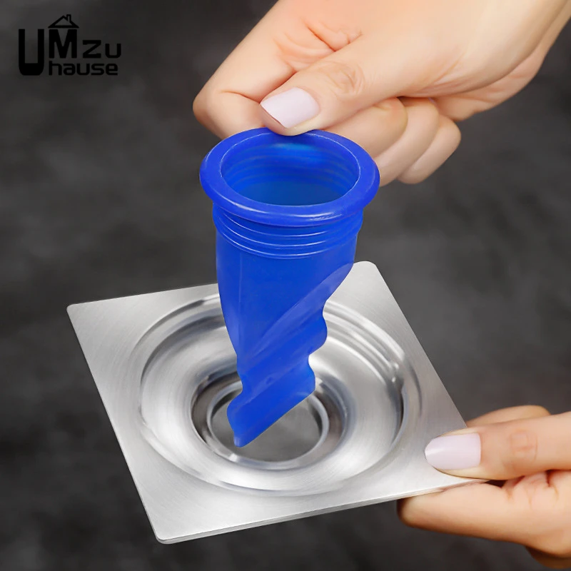 2PCS Floor Drain Silicone Stopper Anti Odor Smell Sink Sewer Pipe Hair Catcher Water Backflow Bathroom Shower Kitchen Strainers