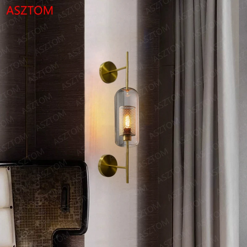 Modern Glass Wall Lamps Indoor Living Room Decorative Lamp Nordic Bedroom Bedside Aisle Wall Sconce Luminaires image 5