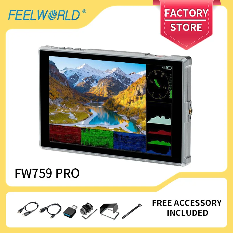 Feelworld FW759 PRO 7인치 IPS 터치 스크린 카메라 모니터 필드 비디오 1280x800 모니터
