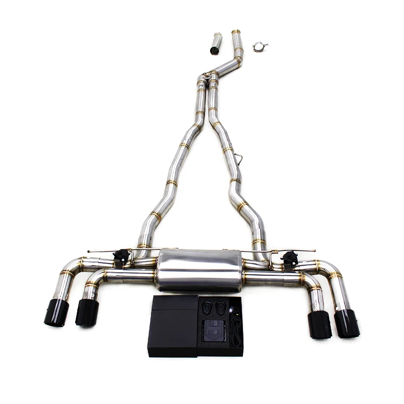 Auto Race Valvetronic Catback For BMW 540/540i G30/G38 3.0T B58 2018-2024 SUS304 Muffler Exhaust Pipe With Carbon Fiber Tips