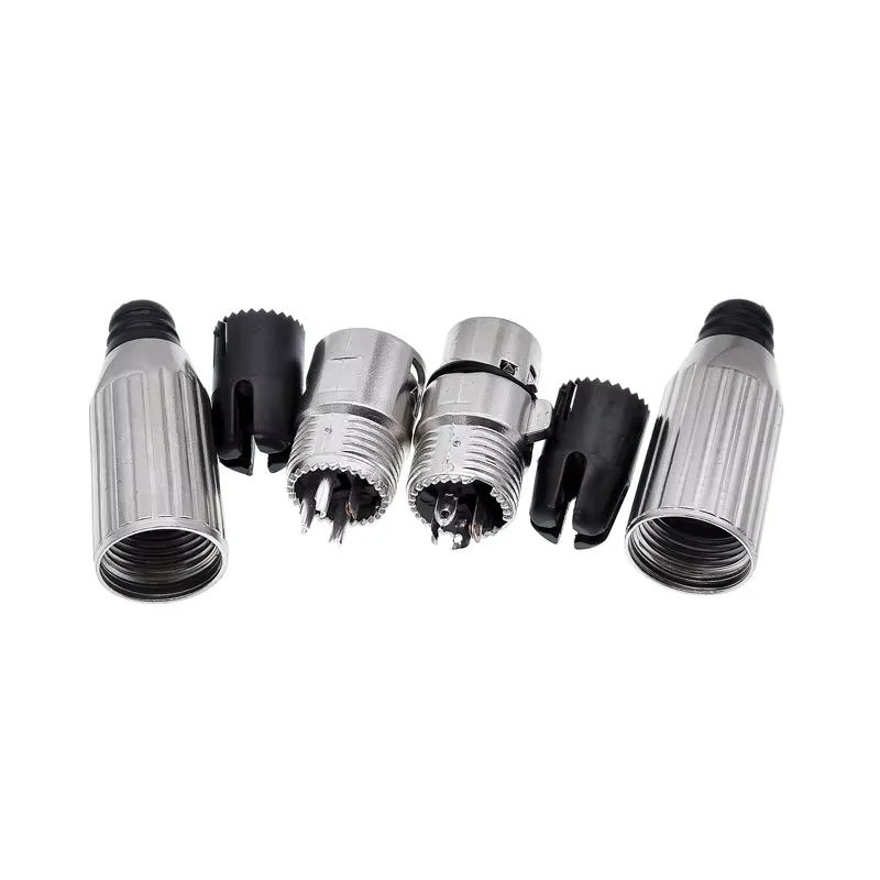 1pcs XLR Connector, All Metal Microphone Plug, Balanced 3-Pin 3-Core Male Female Audio Cable Adapter Mic Connector