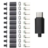 10 Uds tipo C usb3.1 3A conectores USB de carga rápida conector macho enchufe trasero terminales eléctricos soldadura DIY accesorios de cable de datos