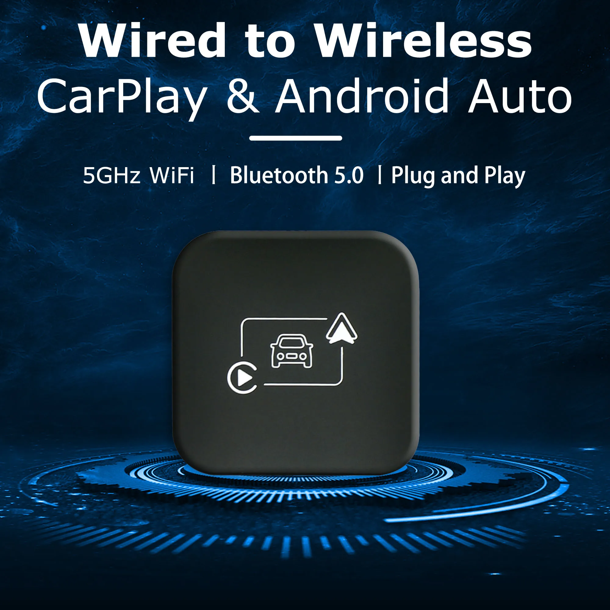 2024 Mini AI Box Compatible with 99% of Cars Wired to Wireless Carplay&Android Auto AI 2 in 1Box Plug And Play Bluetooth 5.0