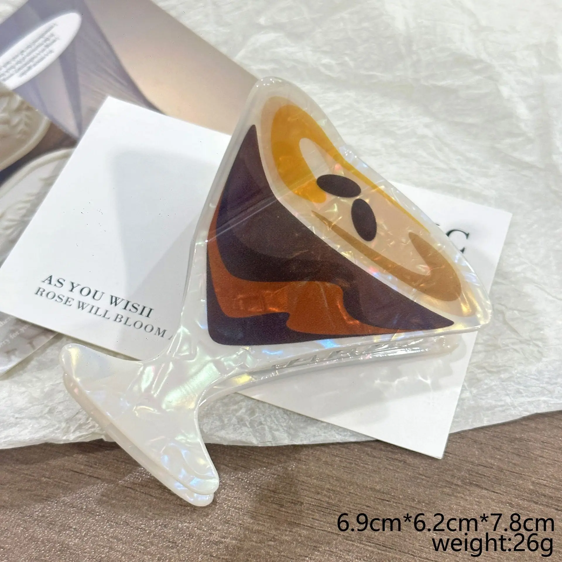 1 Stück Cocktail-Haarclip, Hawaii-Sommer-Strand-Eistee, Orangensaft, Kaffee, neuartiger, kreativer Getränke-Haarclip, großer Haarklammer-Clip im Hai-Design – Detail 6