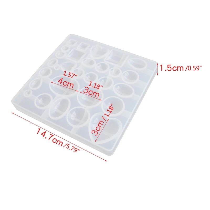 DIY Crafts Round Square Heart Mould Ornaments Crystal Silicone Mould K3KF